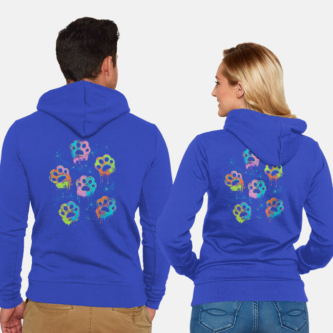 Nebula Paws-Unisex-Zip-Up-Sweatshirt-IKILO