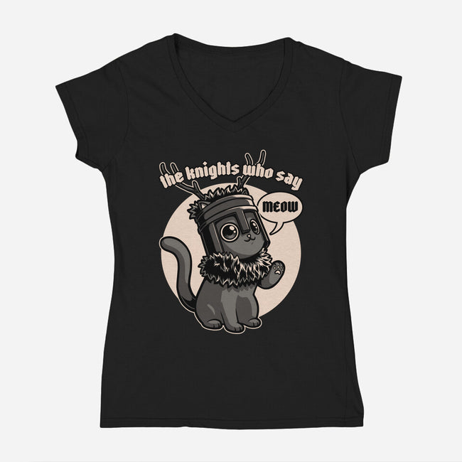 Black Cat Movie Knight-Womens-V-Neck-Tee-Studio Mootant