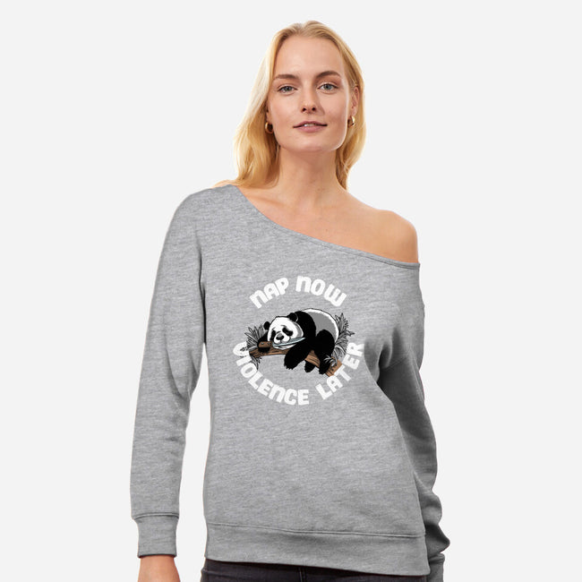 Nap Now-Womens-Off Shoulder-Sweatshirt-zascanauta