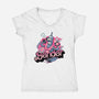 Pink Future Ahead Of Us-Womens-V-Neck-Tee-glitchygorilla