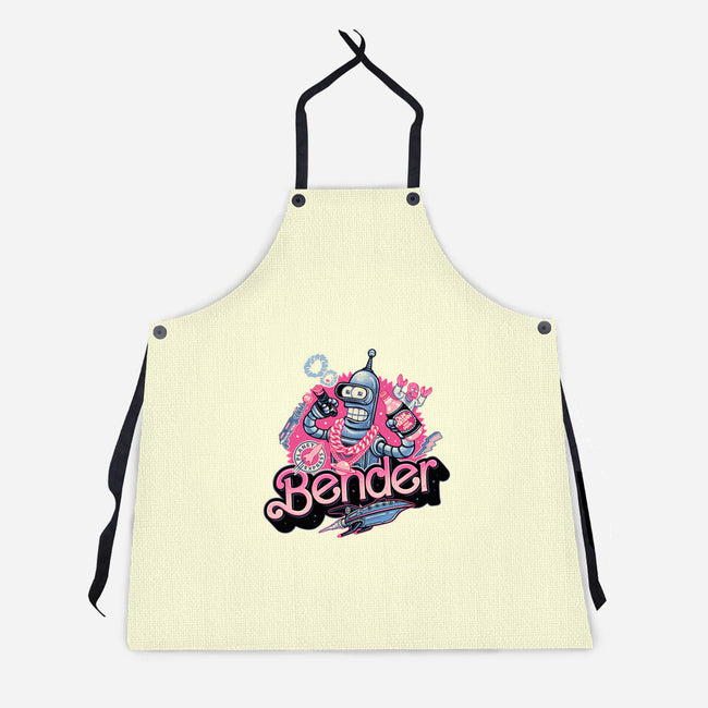 Pink Future Ahead Of Us-Unisex-Kitchen-Apron-glitchygorilla