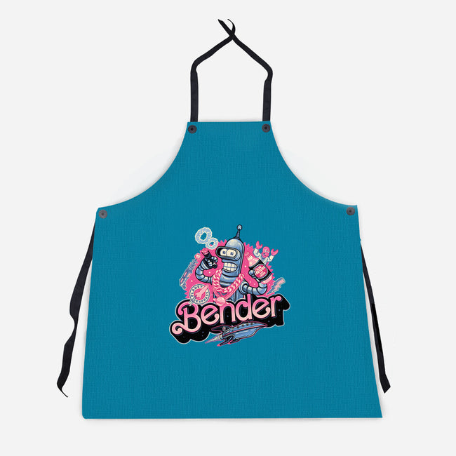 Pink Future Ahead Of Us-Unisex-Kitchen-Apron-glitchygorilla