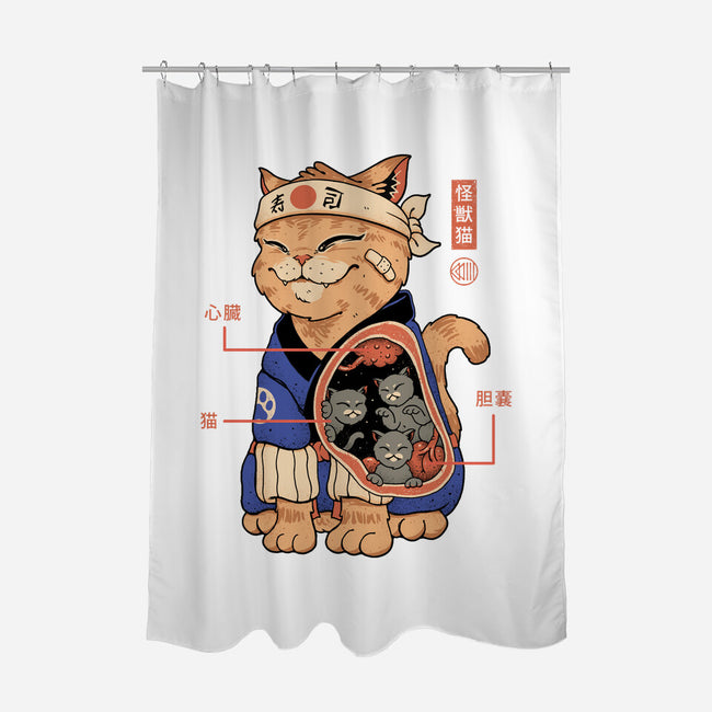 X-Ray Kaiju Cat-None-Polyester-Shower Curtain-vp021