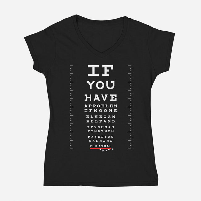 A Team Eye Chart-Womens-V-Neck-Tee-rocketman_art