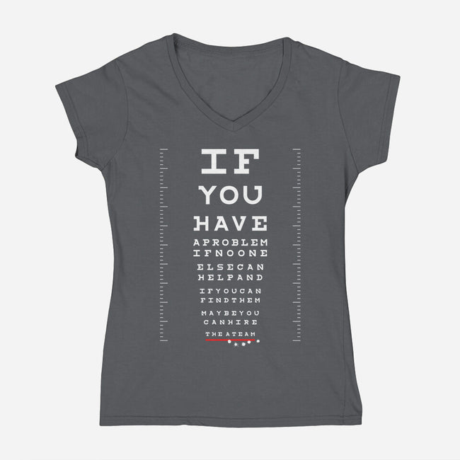 A Team Eye Chart-Womens-V-Neck-Tee-rocketman_art