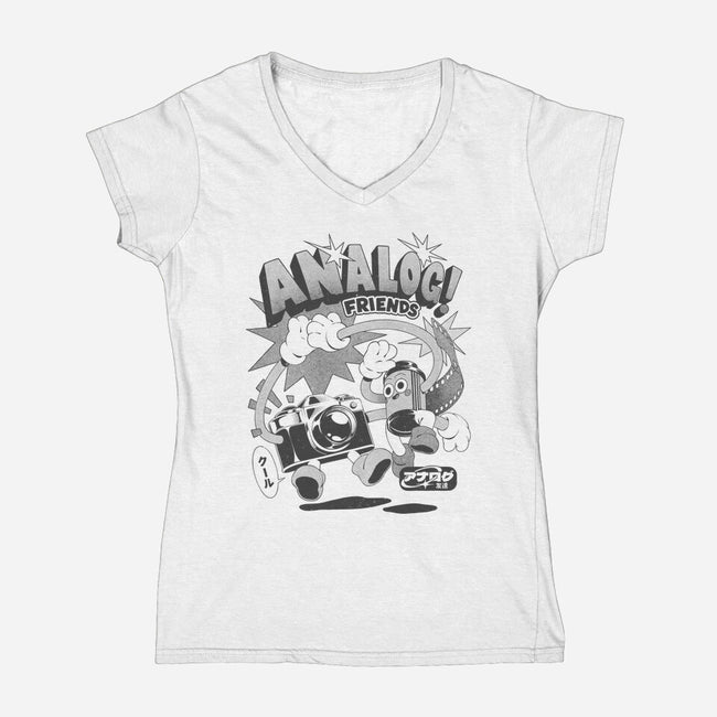 Analog Friends-Womens-V-Neck-Tee-ilustrata