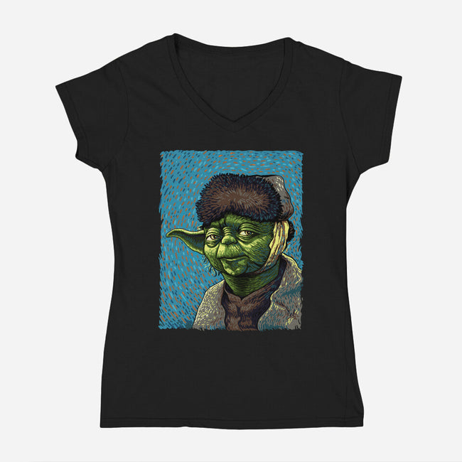 Artist From A Galaxy Far Far Away-Womens-V-Neck-Tee-daobiwan