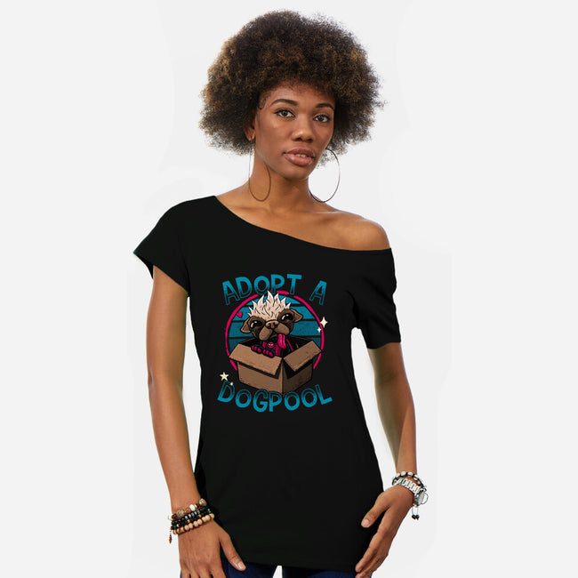 Adopt A Dogpool-Womens-Off Shoulder-Tee-teesgeex