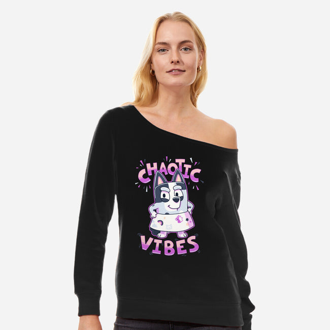 Chaotic Vibes-Womens-Off Shoulder-Sweatshirt-Geekydog