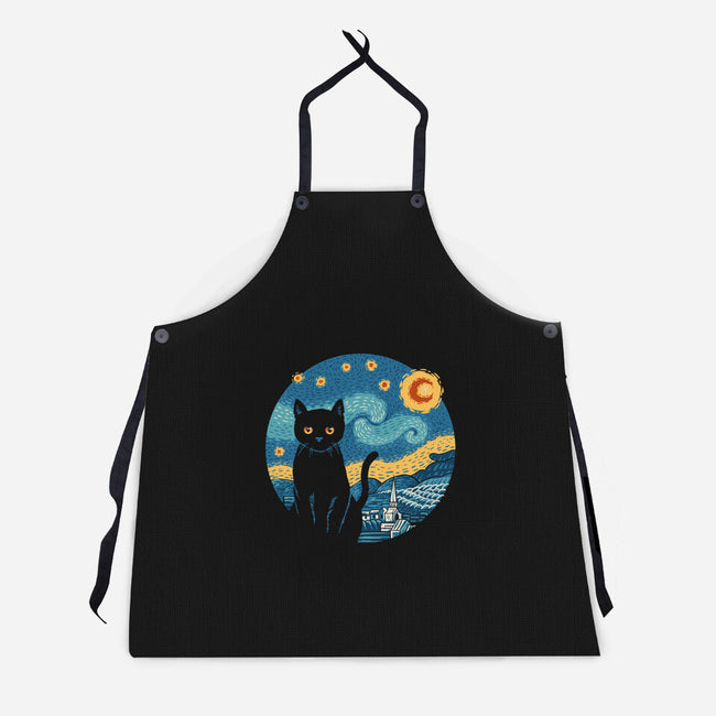 Purrfect Starry Cat-Unisex-Kitchen-Apron-vp021