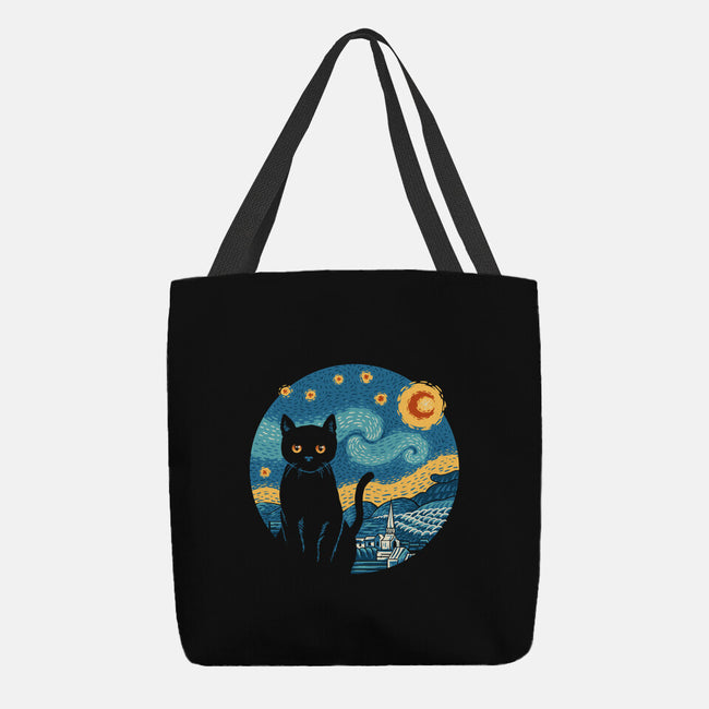 Purrfect Starry Cat-None-Basic Tote-Bag-vp021