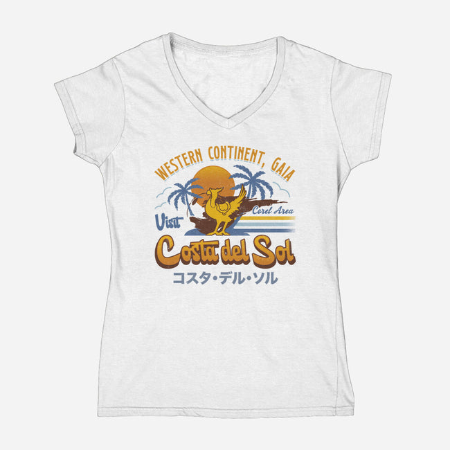 Costa Del Sol Vintage-Womens-V-Neck-Tee-LAGELANTEE