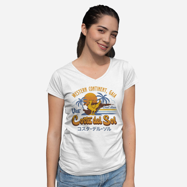 Costa Del Sol Vintage-Womens-V-Neck-Tee-LAGELANTEE