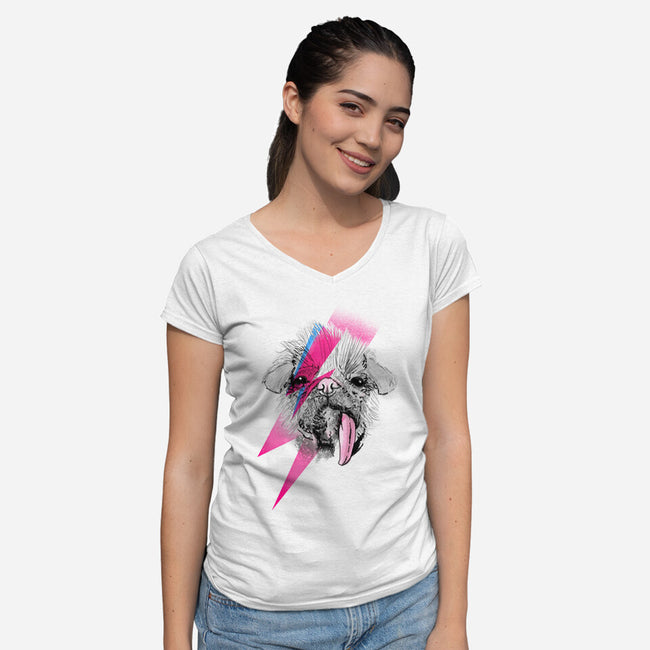 Adogin Sane-Womens-V-Neck-Tee-Donnie