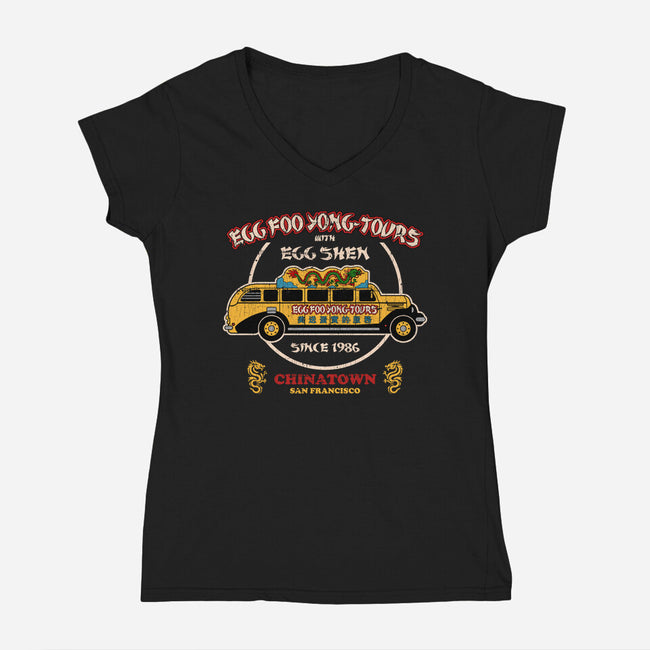 Egg Foo Yong Tours Chinatown-Womens-V-Neck-Tee-sachpica