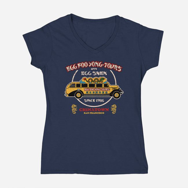 Egg Foo Yong Tours Chinatown-Womens-V-Neck-Tee-sachpica