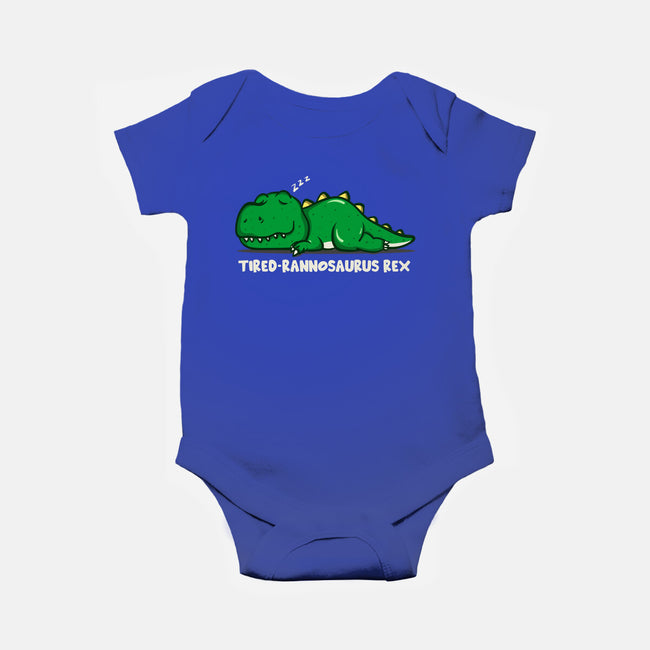 Tiredrannosaurus-rex-Baby-Basic-Onesie-turborat14