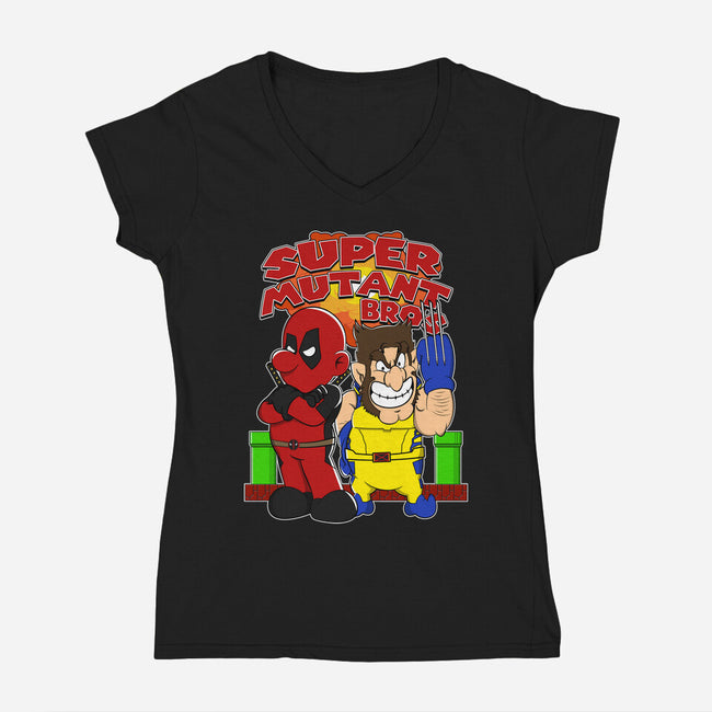 Super Mutant Bros-Womens-V-Neck-Tee-Nieco