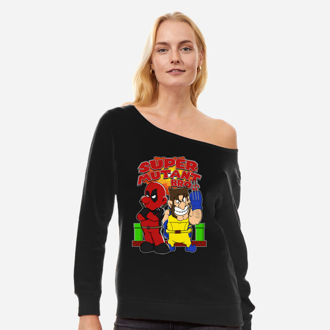 Super Mutant Bros-Womens-Off Shoulder-Sweatshirt-Nieco