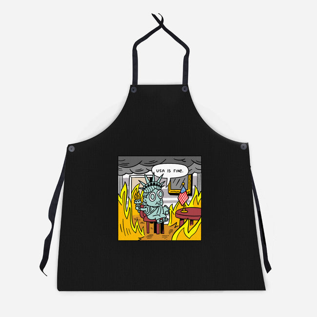 USA Is Fine-Unisex-Kitchen-Apron-demonigote