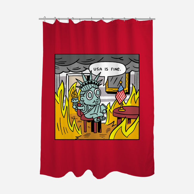 USA Is Fine-None-Polyester-Shower Curtain-demonigote