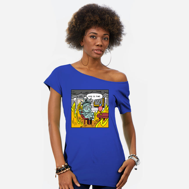 USA Is Fine-Womens-Off Shoulder-Tee-demonigote