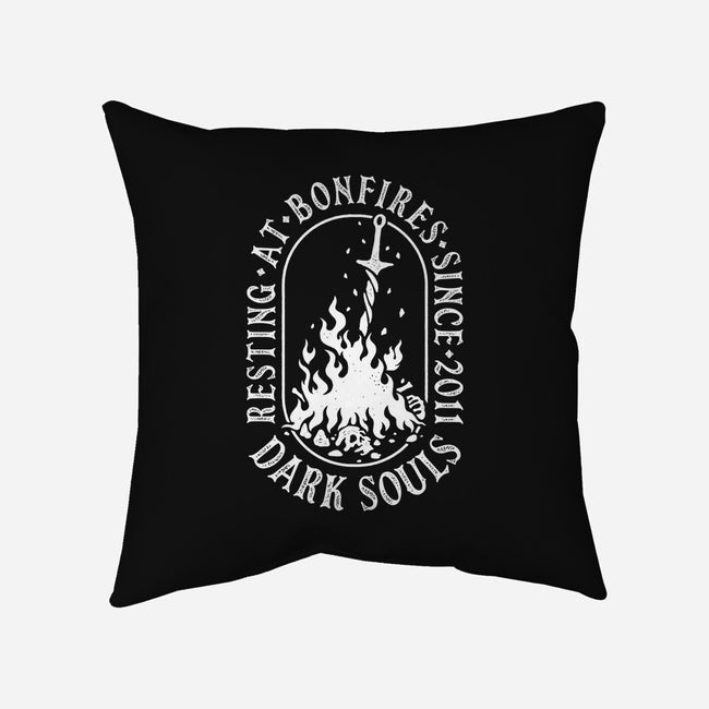 Resting At Bonfires-None-Removable Cover-Throw Pillow-demonigote