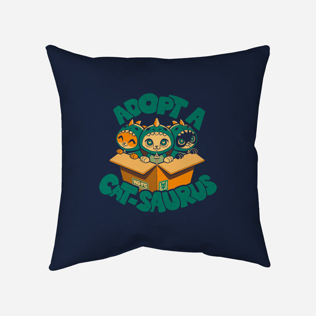 Adopt A Catsaurus-None-Removable Cover-Throw Pillow-worlddominationforcats