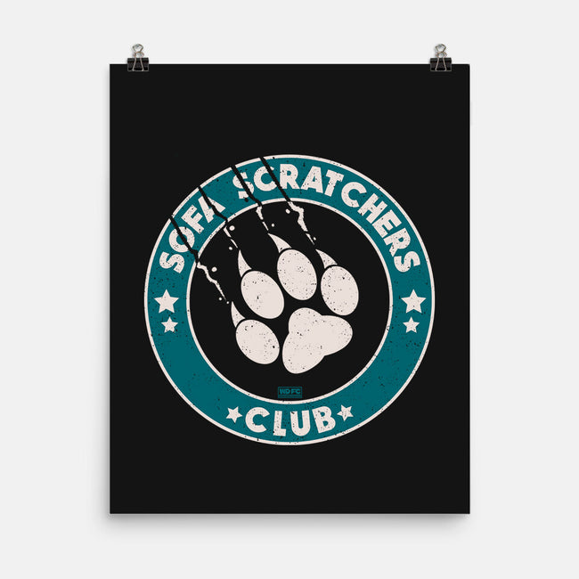 Sofa Scratching Paws Club-None-Matte-Poster-worlddominationforcats