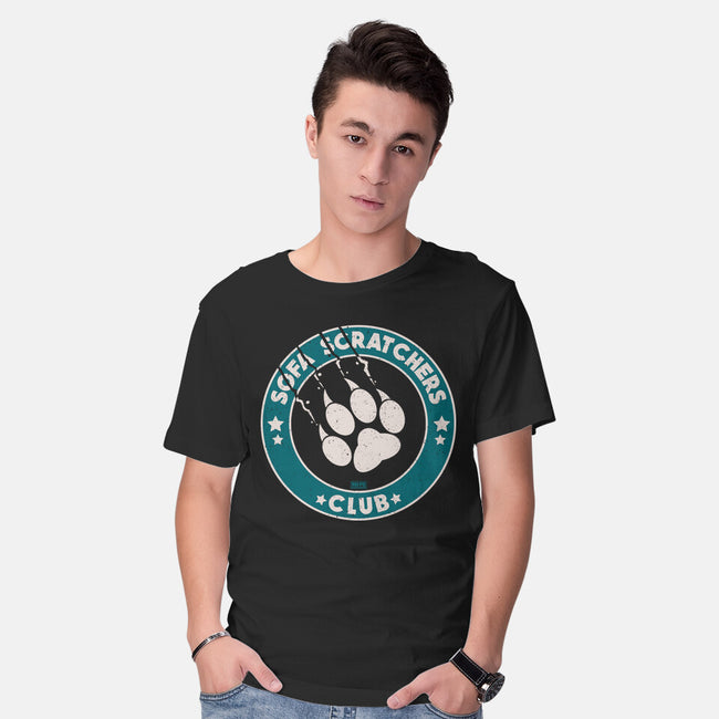 Sofa Scratching Paws Club-Mens-Basic-Tee-worlddominationforcats