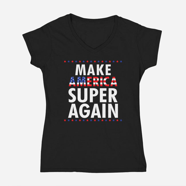 Super Again-Womens-V-Neck-Tee-Boggs Nicolas