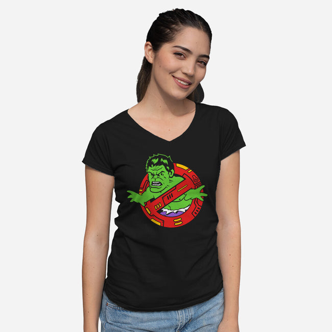 Hulkbuster-Womens-V-Neck-Tee-demonigote