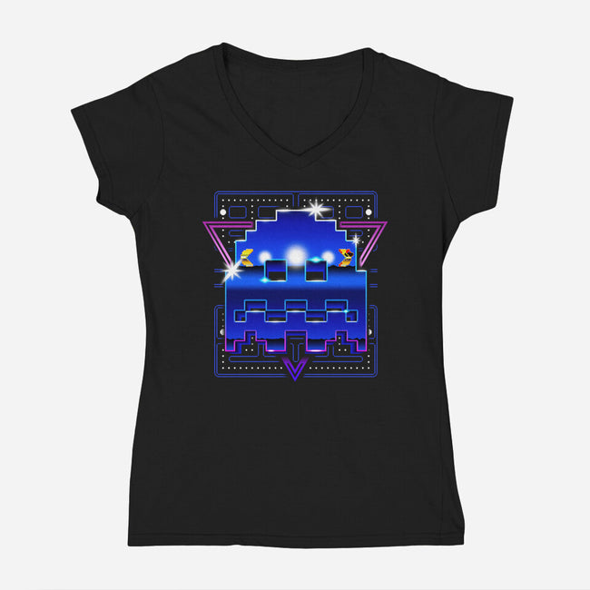 Retro Waka-Womens-V-Neck-Tee-demonigote