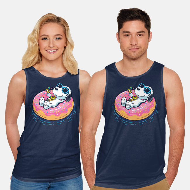 Donut Worry Be Happy-Unisex-Basic-Tank-Gamma-Ray