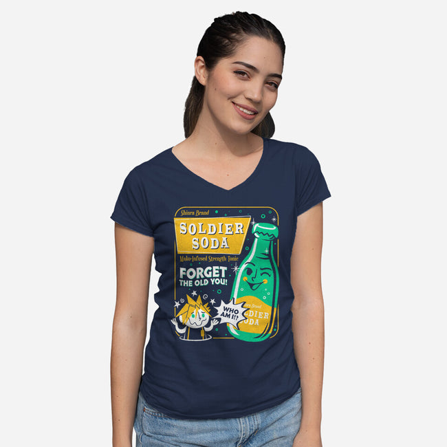 Soldier Soda-Womens-V-Neck-Tee-Aarons Art Room