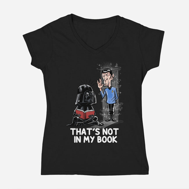 Not In My Book-Womens-V-Neck-Tee-zascanauta