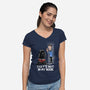 Not In My Book-Womens-V-Neck-Tee-zascanauta