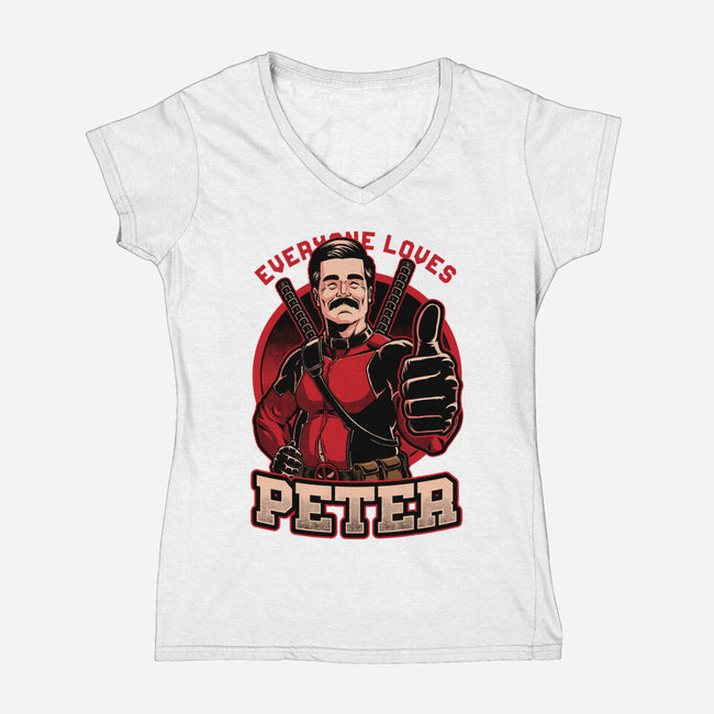 Peter Love Dead Hero-Womens-V-Neck-Tee-Studio Mootant