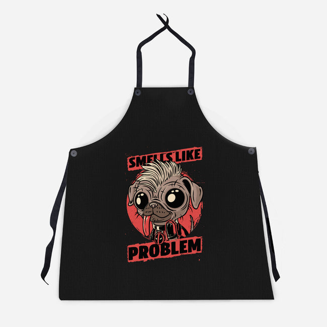 Dead Cute Dog Hero-Unisex-Kitchen-Apron-Studio Mootant