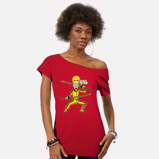 Kill Beavis-Womens-Off Shoulder-Tee-OPIPPI