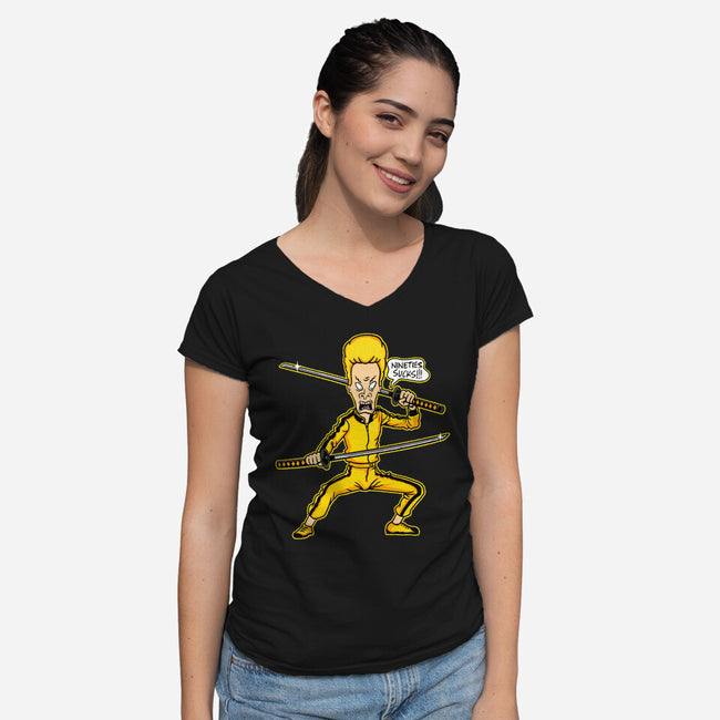 Kill Beavis-Womens-V-Neck-Tee-OPIPPI