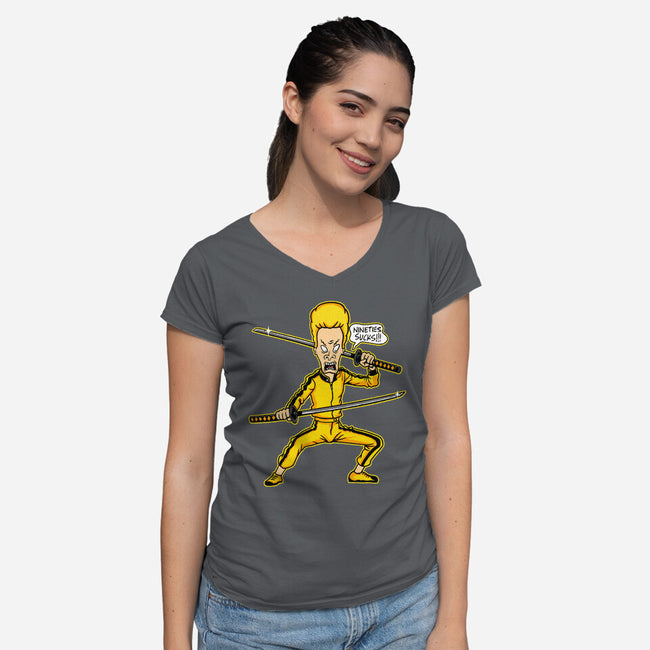 Kill Beavis-Womens-V-Neck-Tee-OPIPPI