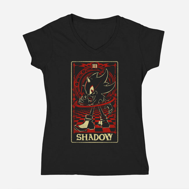 Shadow Tarot Card-Womens-V-Neck-Tee-naomori