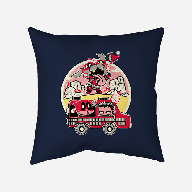 Dogpoolzilla-None-Removable Cover-Throw Pillow-naomori