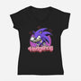 The Blue Hedgehog-Womens-V-Neck-Tee-Astrobot Invention