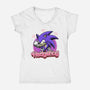 The Blue Hedgehog-Womens-V-Neck-Tee-Astrobot Invention