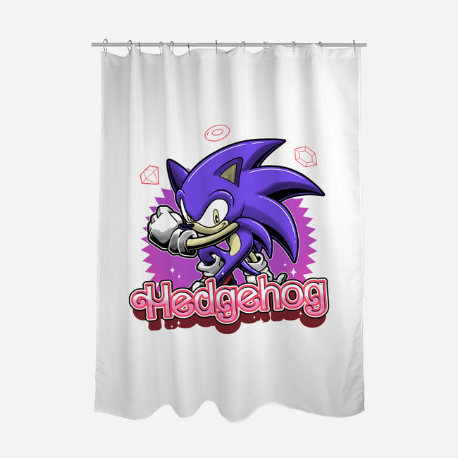 The Blue Hedgehog-None-Polyester-Shower Curtain-Astrobot Invention