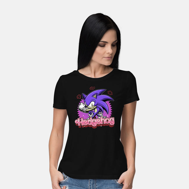 The Blue Hedgehog-Womens-Basic-Tee-Astrobot Invention