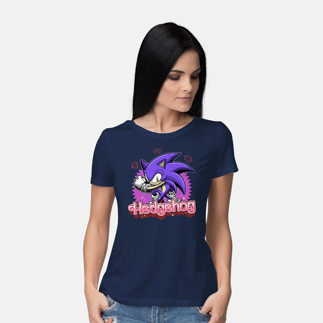 The Blue Hedgehog-Womens-Basic-Tee-Astrobot Invention