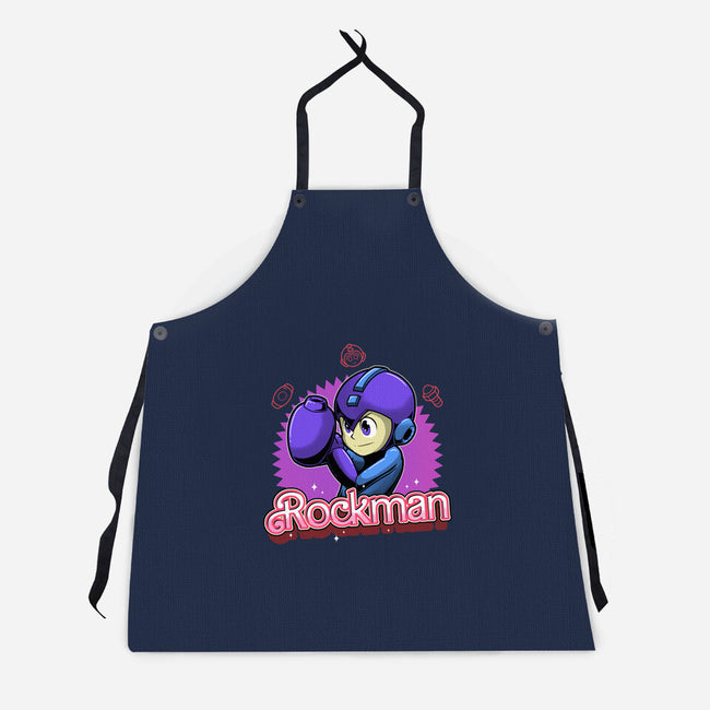 The Blue Bomber 2-Unisex-Kitchen-Apron-Astrobot Invention